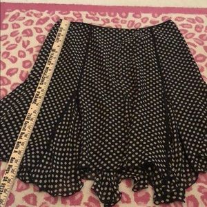 Inc polka dot silk trumpet skirt
